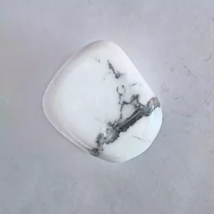 A single White Howlite Tumbled and Polished Stone